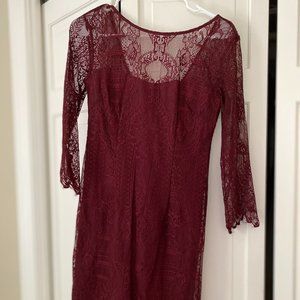 BB Dakota Bordeaux Lace Dress